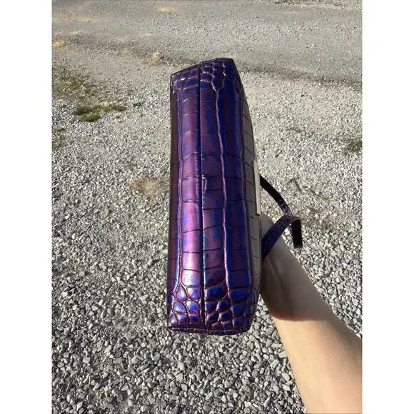 NWT Brahmin Melbourne Collection Lorelei Purple Acro Leather Shoulder Bag - Picture 7 of 16